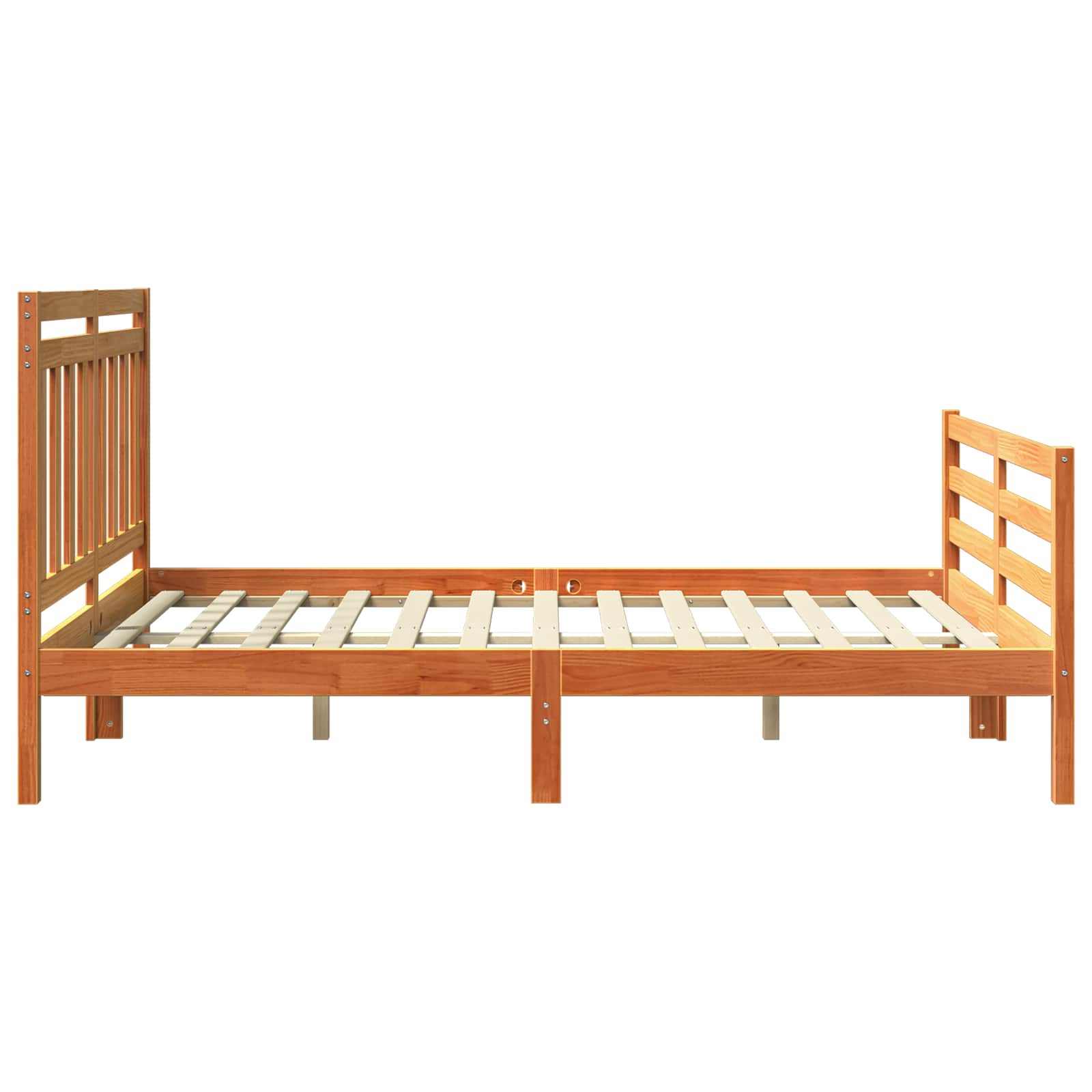 Bed Frame with Headboard Wax Brown 160 x 200 cm