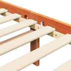 Bed Frame with Headboard 2 pcs Wax Brown 205.5 x 185.5 x 100 cm