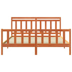Bed Frame with Headboard 2 pcs Wax Brown 205.5 x 185.5 x 100 cm