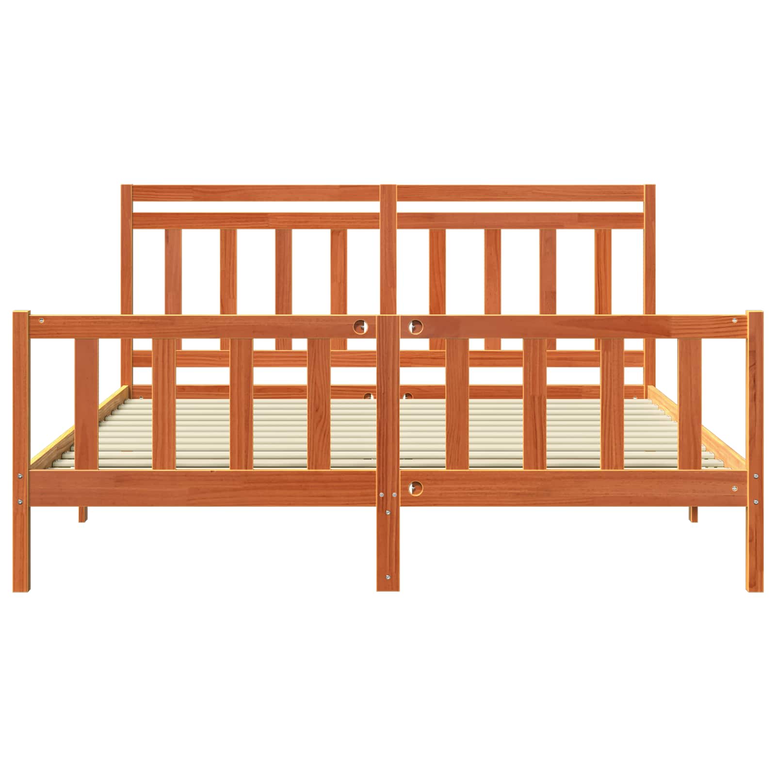 Bed Frame with Headboard 2 pcs Wax Brown 205.5 x 185.5 x 100 cm