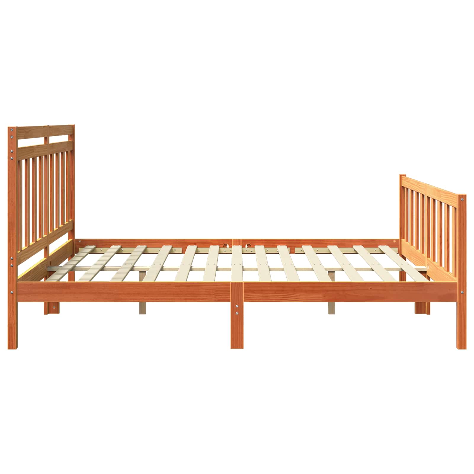 Bed Frame with Headboard 2 pcs Wax Brown 205.5 x 185.5 x 100 cm