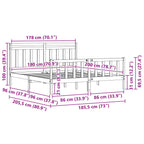 Bed Frame with Headboard 2 pcs Wax Brown 205.5 x 185.5 x 100 cm