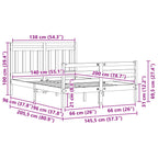 Bed Frame with Headboard Wax Brown 140 x 200 cm