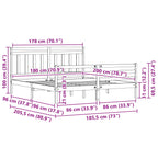 Bed Frame with Headboard Wax Brown 180 x 200 cm
