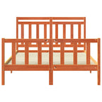Bed Frame with Headboard 2 pcs Wax Brown 205.5 x 145.5 x 100 cm