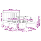 Bed Frame with Headboard 2 pcs Wax Brown 205.5 x 145.5 x 100 cm