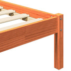 Bed Frame Wax Brown 205.5 x 185.5 x 100 cm Solid Pine Wood