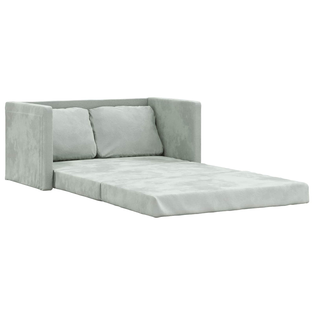 Folding Sofa Bed Light Grey 122 x 70 x 60 cm Velvet