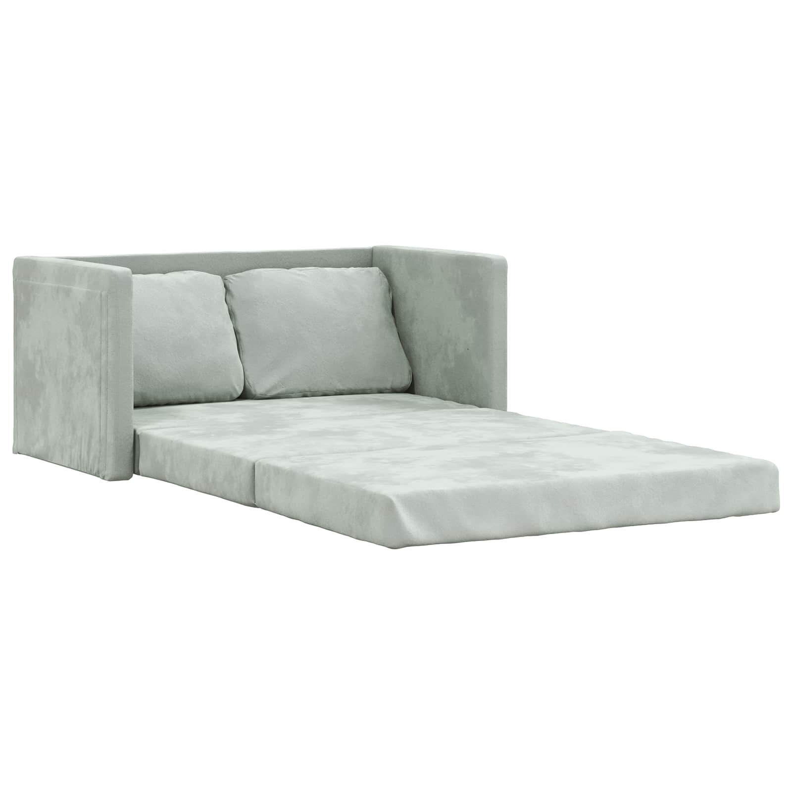 Folding Sofa Bed Light Grey 122 x 70 x 60 cm Velvet