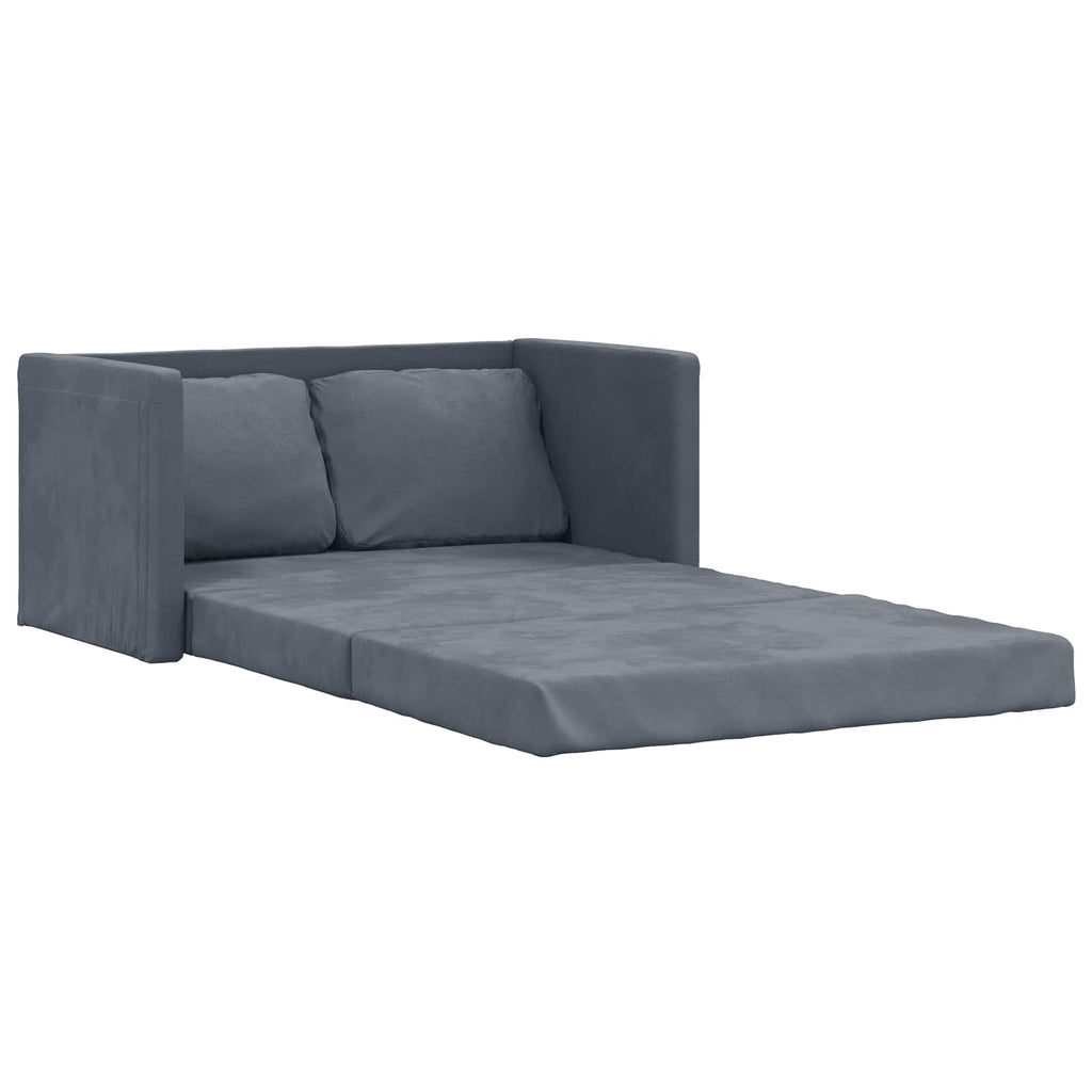 Folding Sofa Bed Dark Grey 122 x 70 x 60 cm Velvet