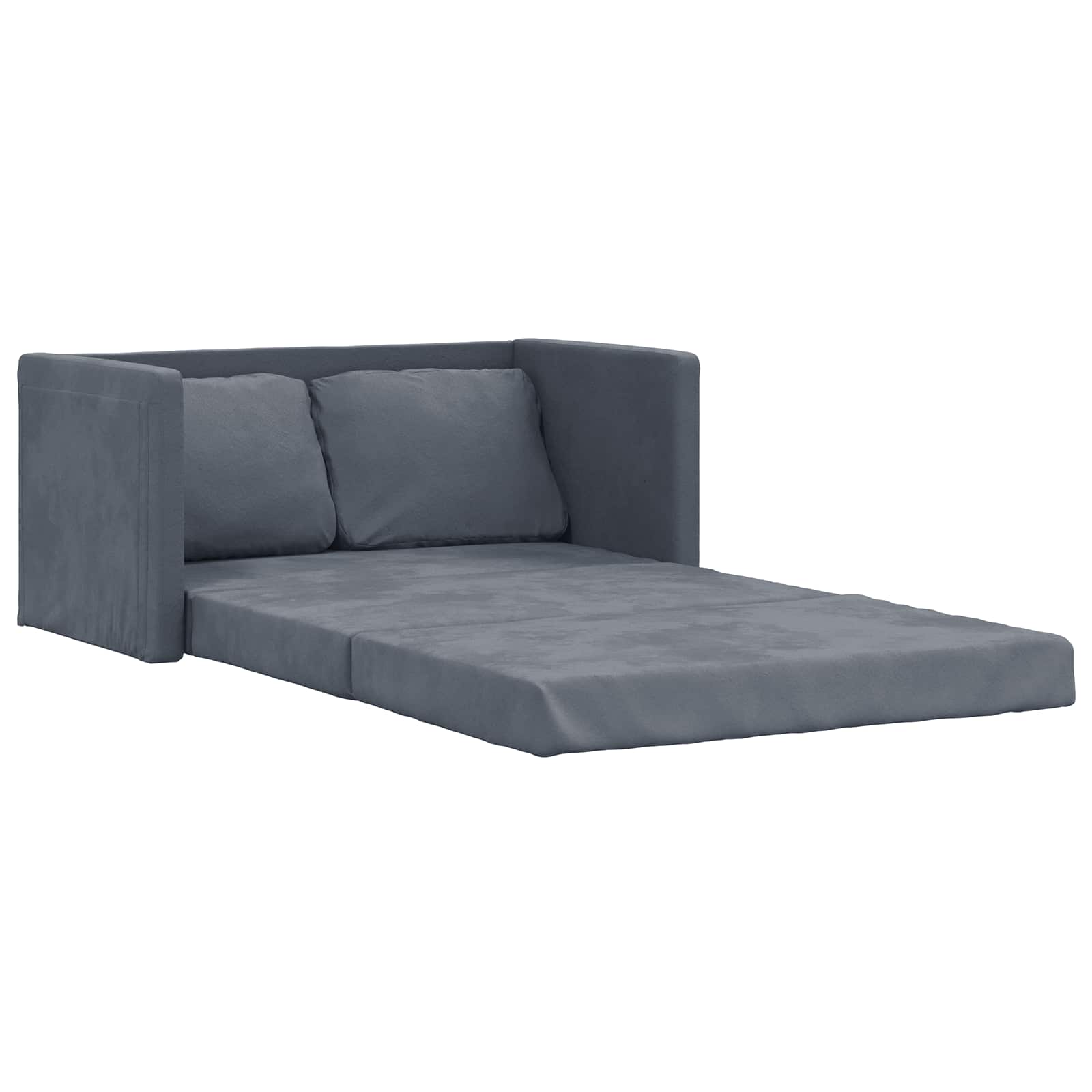Folding Sofa Bed Dark Grey 122 x 70 x 60 cm Velvet