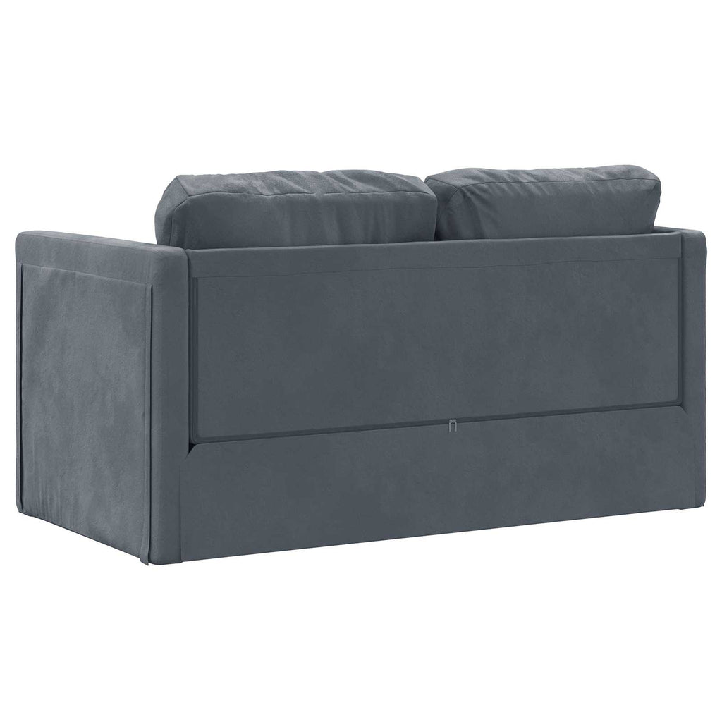 Folding Sofa Bed Dark Grey 122 x 70 x 60 cm Velvet