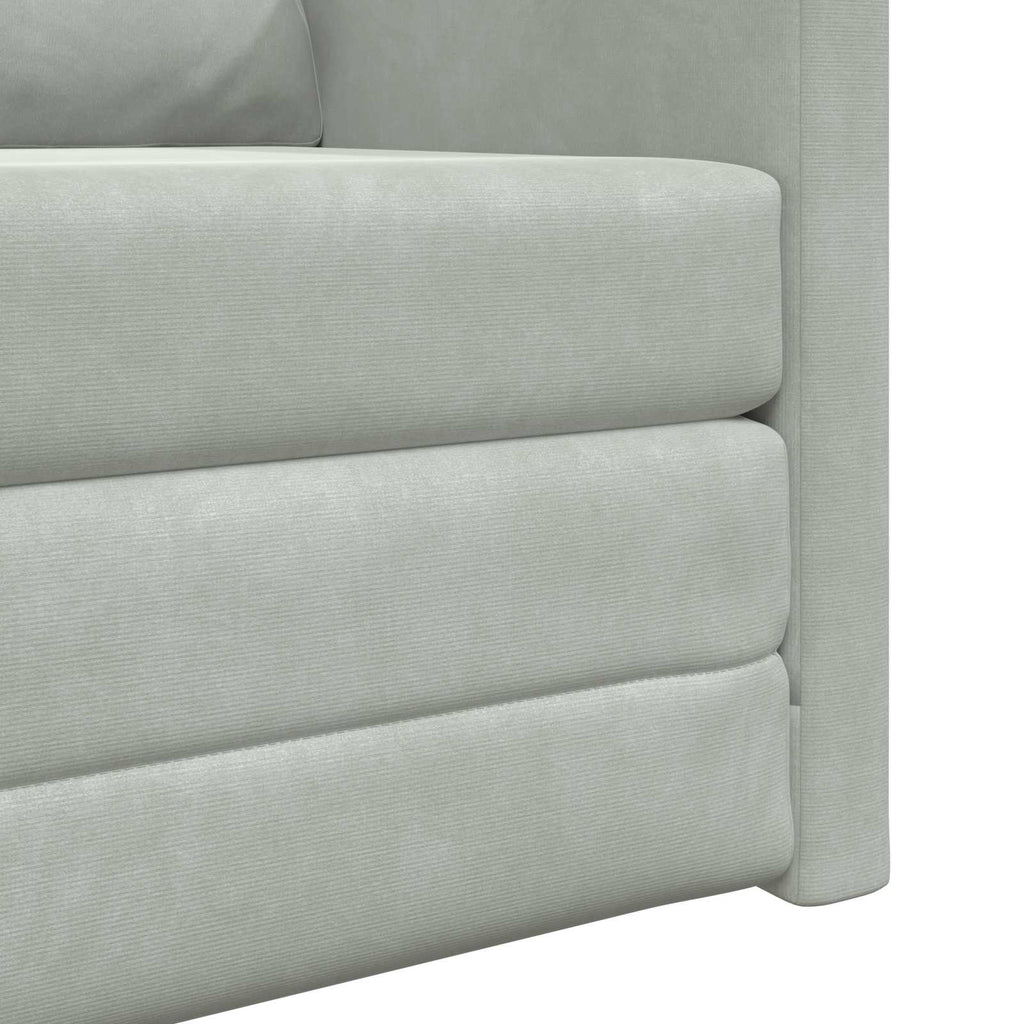 Folding Sofa Bed Light Grey 74 x 77 x 81 cm Velvet