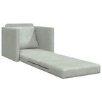 Folding Sofa Bed Light Grey 74 x 77 x 81 cm Velvet