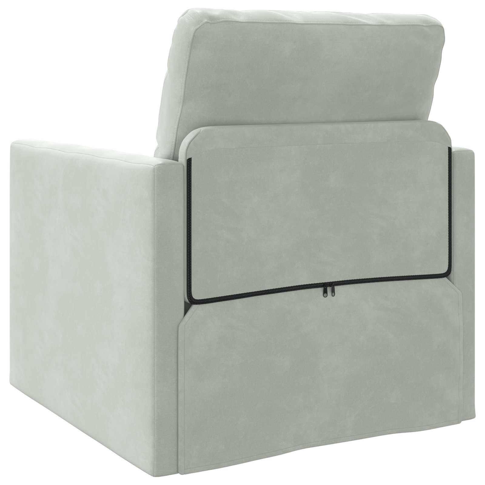 Folding Sofa Bed Light Grey 74 x 77 x 81 cm Velvet