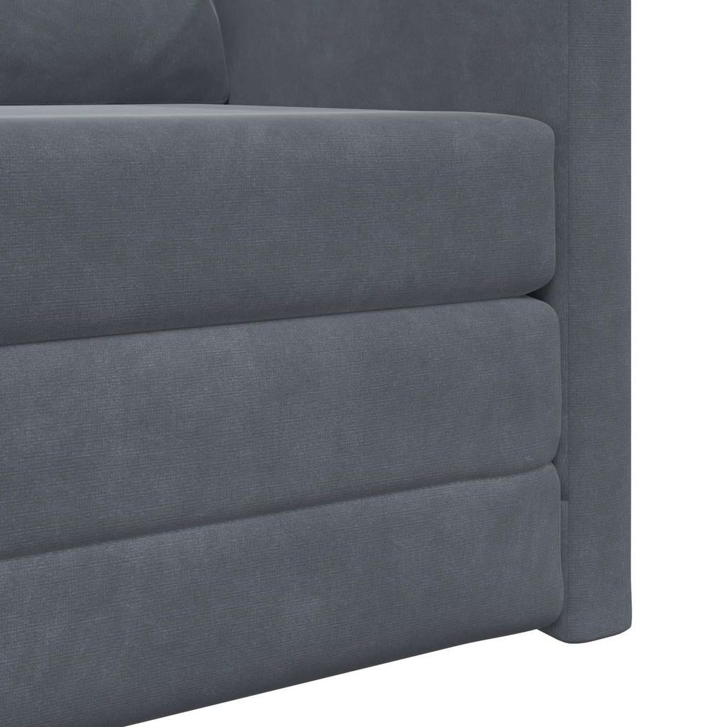 Folding Sofa Bed Dark Grey 74 x 77 x 81 cm Velvet