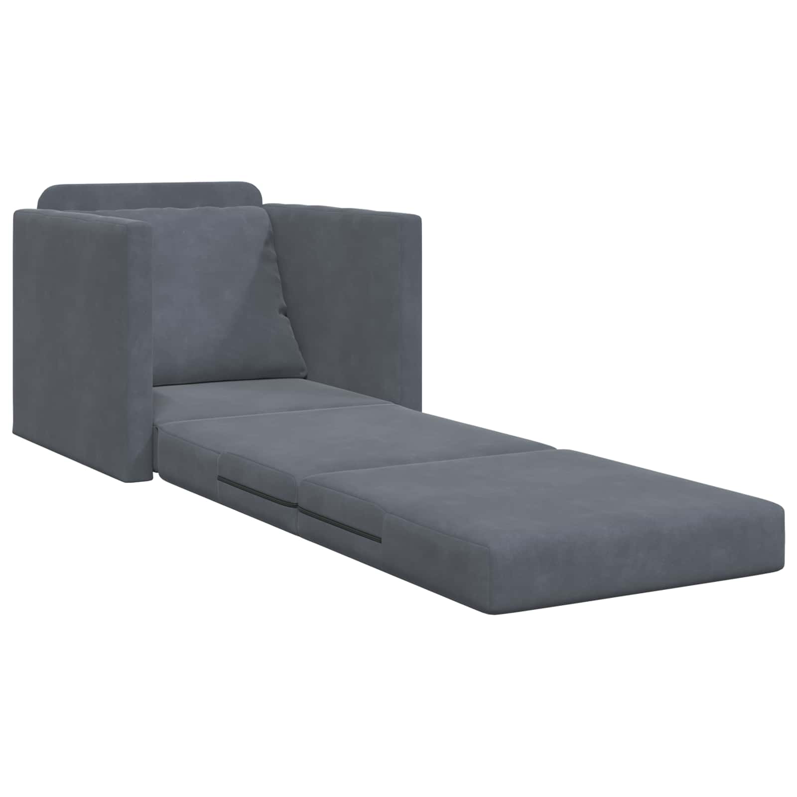 Folding Sofa Bed Dark Grey 74 x 77 x 81 cm Velvet