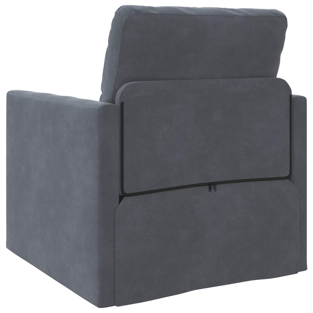 Folding Sofa Bed Dark Grey 74 x 77 x 81 cm Velvet