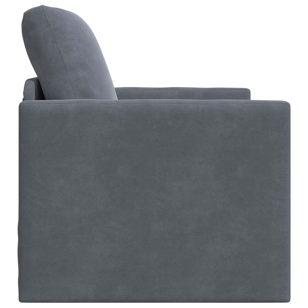 Folding Sofa Bed Dark Grey 74 x 77 x 81 cm Velvet