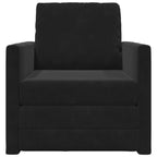 Folding Sofa Bed Black 74 x 77 x 81 cm Velvet