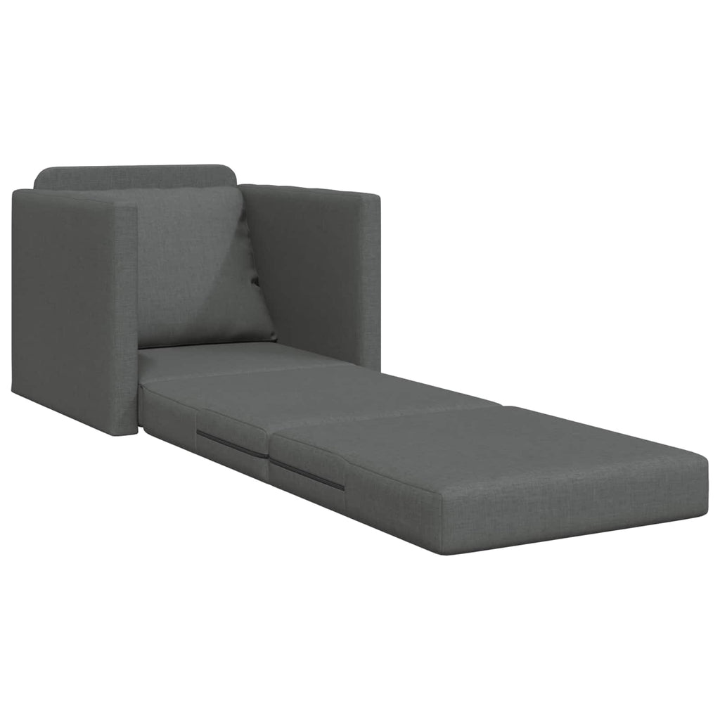 Folding Sofa Bed Dark Grey 74 x 77 x 81 cm Fabric