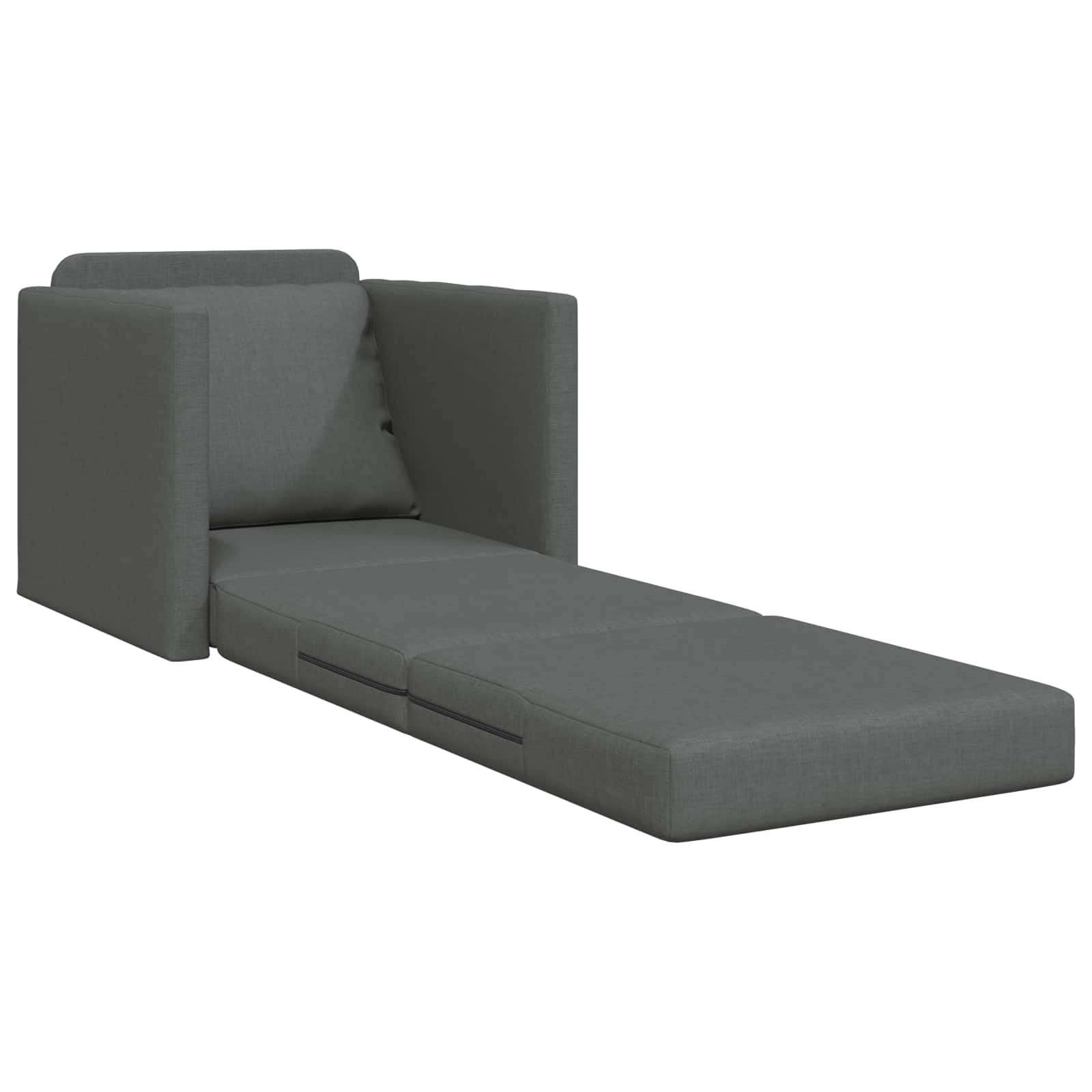 Folding Sofa Bed Dark Grey 74 x 77 x 81 cm Fabric