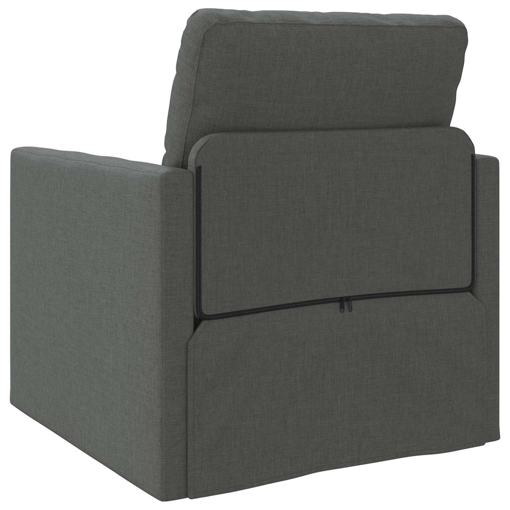 Folding Sofa Bed Dark Grey 74 x 77 x 81 cm Fabric