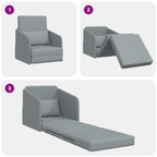 Folding Sofa Bed Light Grey 65 x 80 x 83 cm Fabric