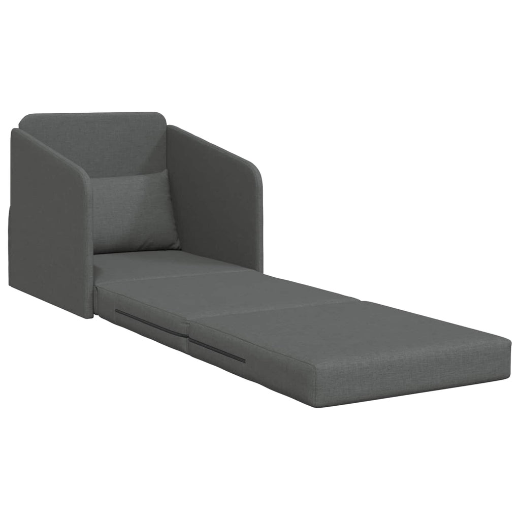 Folding Sofa Bed Dark Grey 65 x 80 x 83 cm Fabric