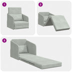 Folding Sofa Bed Light Grey 65 x 80 x 83 cm Velvet