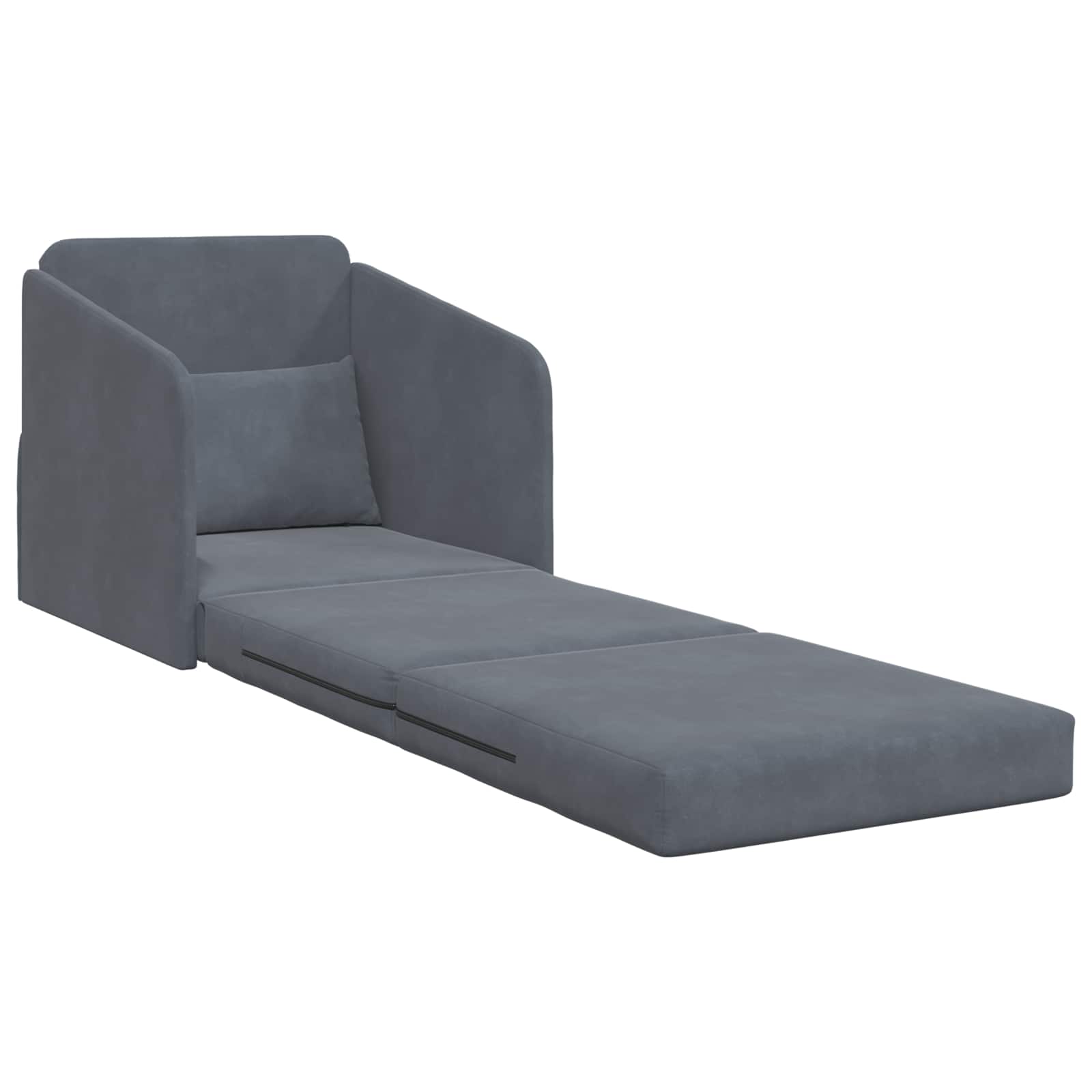 Folding Sofa Bed Dark Grey 65 x 80 x 83 cm Velvet