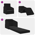 Folding Sofa Bed Black 65 x 80 x 83 cm Velvet