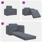 Folding Sofa Bed Dark Grey 98 x 71 x 83 cm Velvet