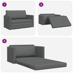 Folding Sofa Bed Dark Grey 124 x 71 x 78 cm Fabric