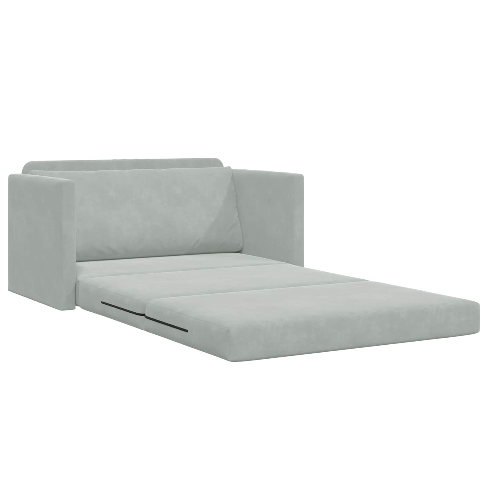 Folding Sofa Bed Light Grey 124 x 71 x 78 cm Velvet