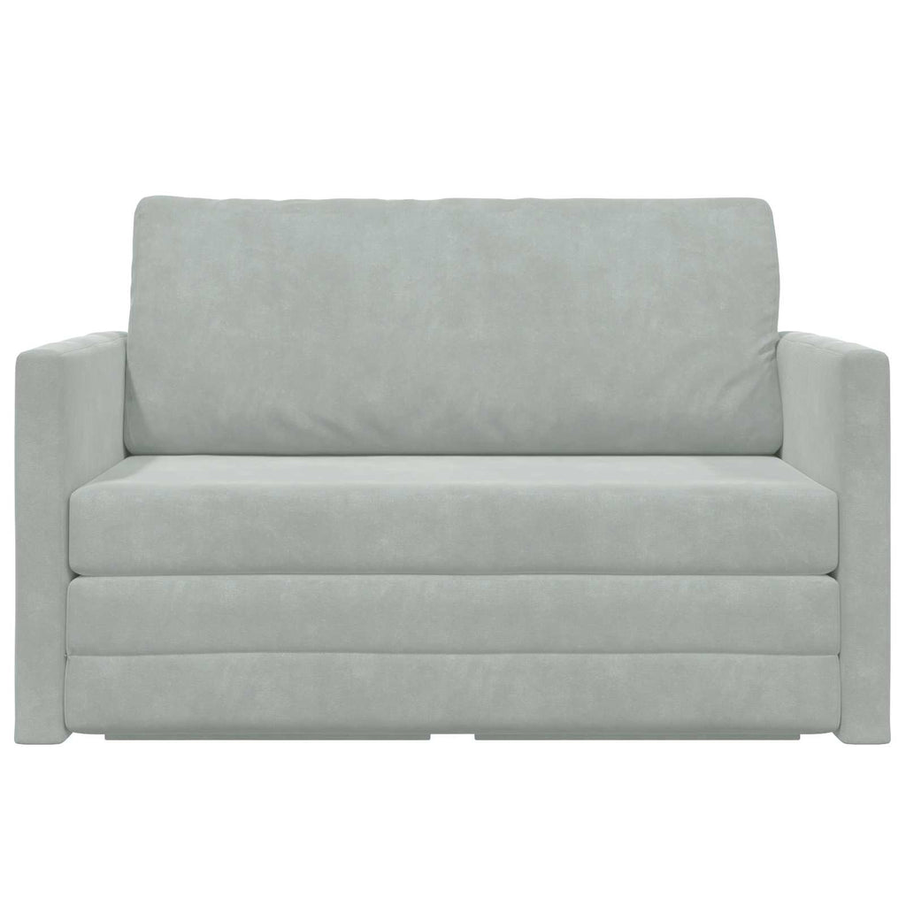 Folding Sofa Bed Light Grey 124 x 71 x 78 cm Velvet