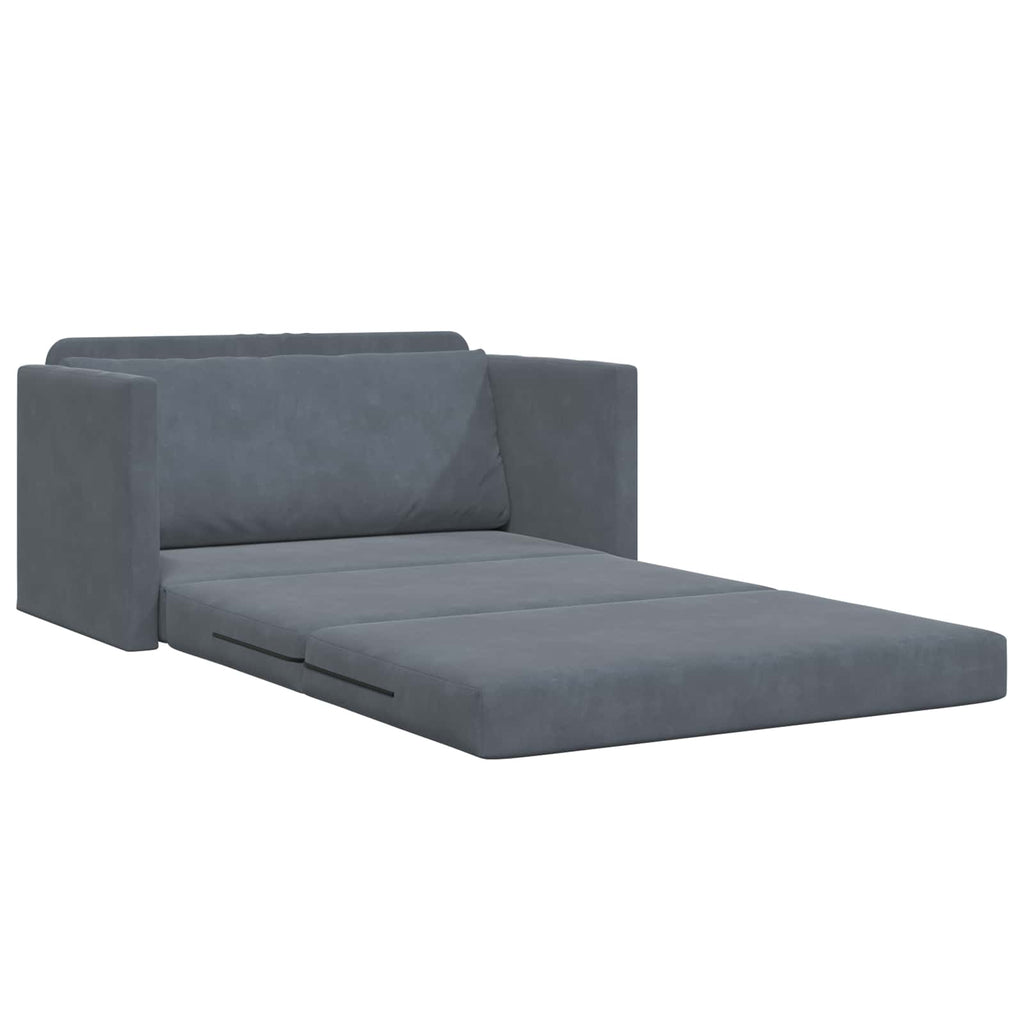 Folding Sofa Bed Dark Grey 124 x 71 x 78 cm Velvet
