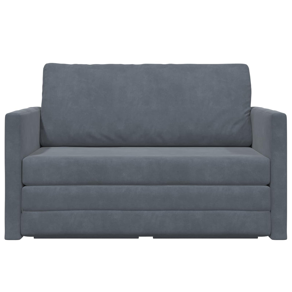 Folding Sofa Bed Dark Grey 124 x 71 x 78 cm Velvet