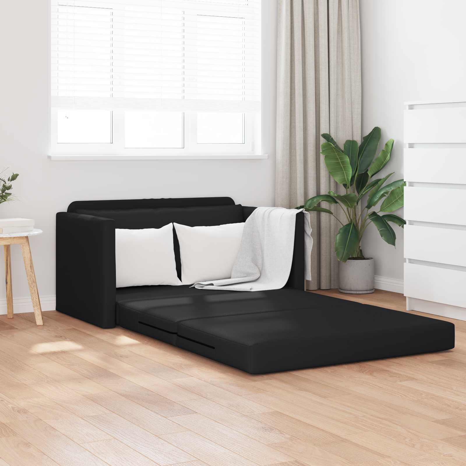 Folding Sofa Bed Black 124 x 71 x 78 cm PVC
