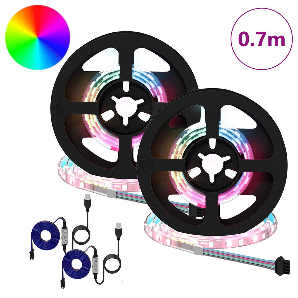 LED Strip 4 pcs Black and Transparent 35 x 0.8 x 0.3 cm