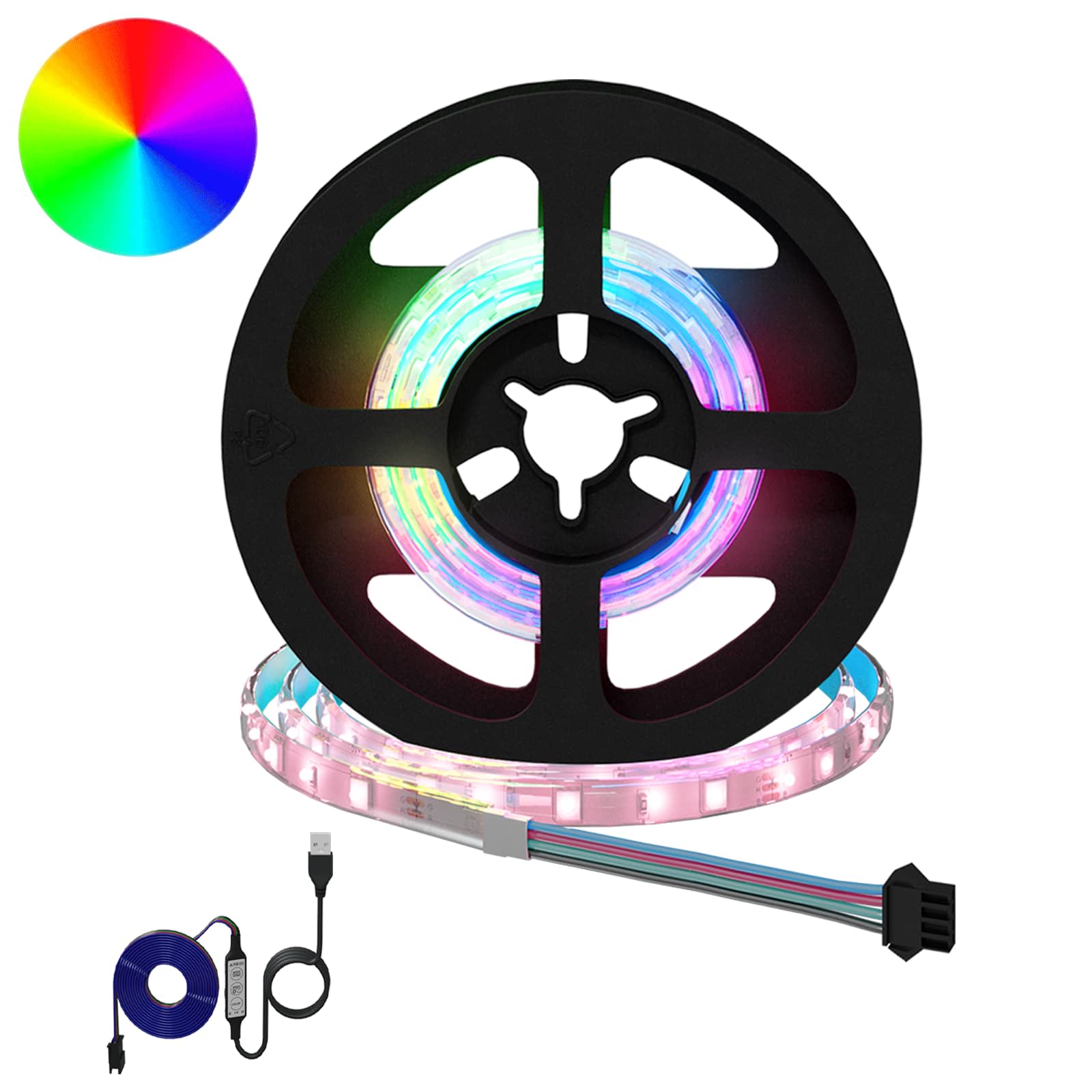 LED Strip 4 pcs Black and Transparent 40 x 0.8 x 0.3 cm