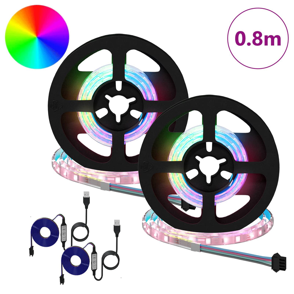 LED Strip 4 pcs Black and Transparent 40 x 0.8 x 0.3 cm