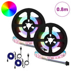 LED Strip 4 pcs Black and Transparent 40 x 0.8 x 0.3 cm