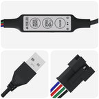 LED Strip 4 pcs Black and Transparent 45 x 0.8 x 0.3 cm