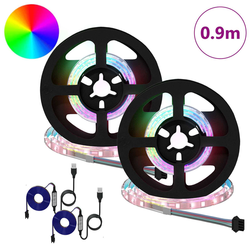 LED Strip 4 pcs Black and Transparent 45 x 0.8 x 0.3 cm
