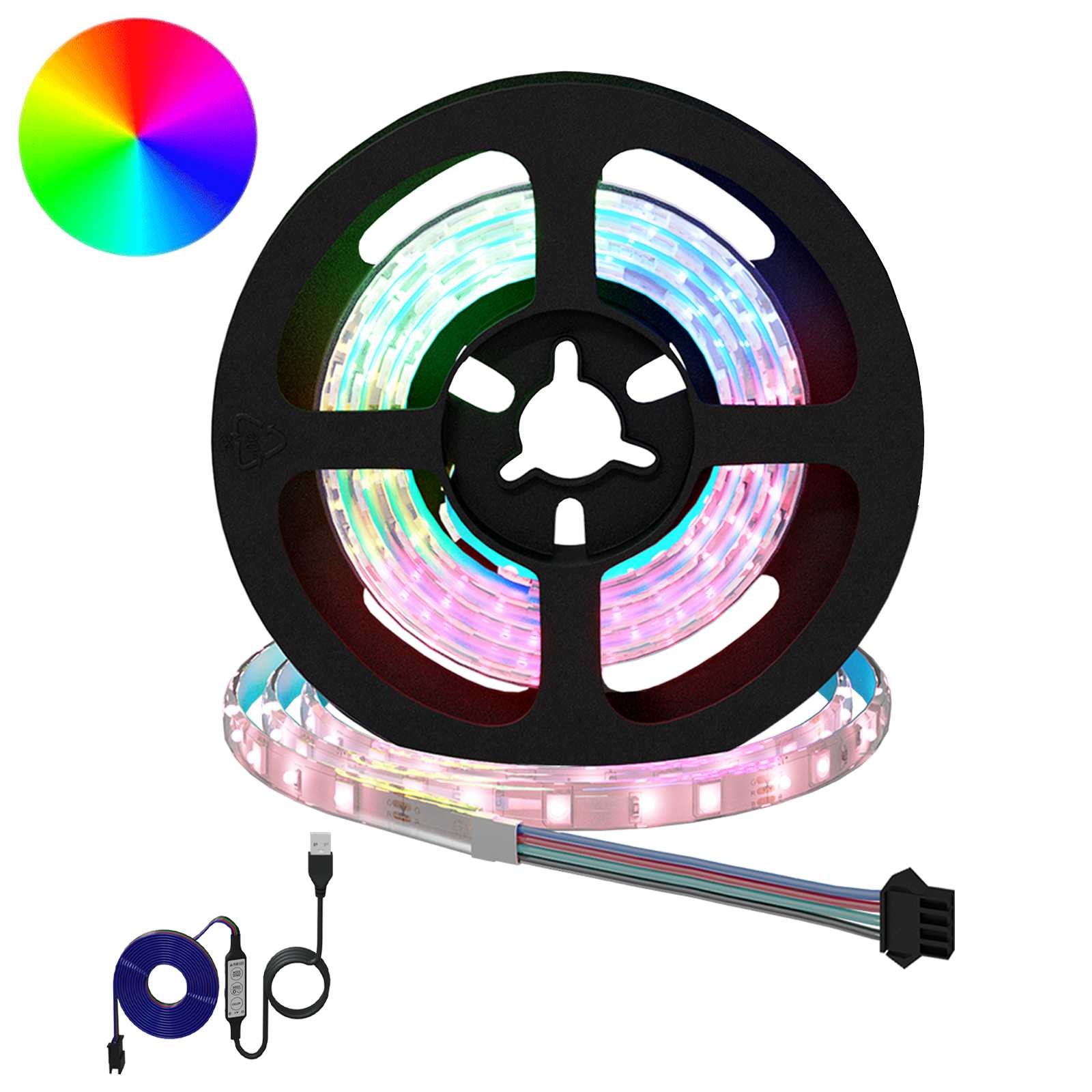 LED Strip 4 pcs Black and Transparent 75 x 0.8 x 0.3 cm