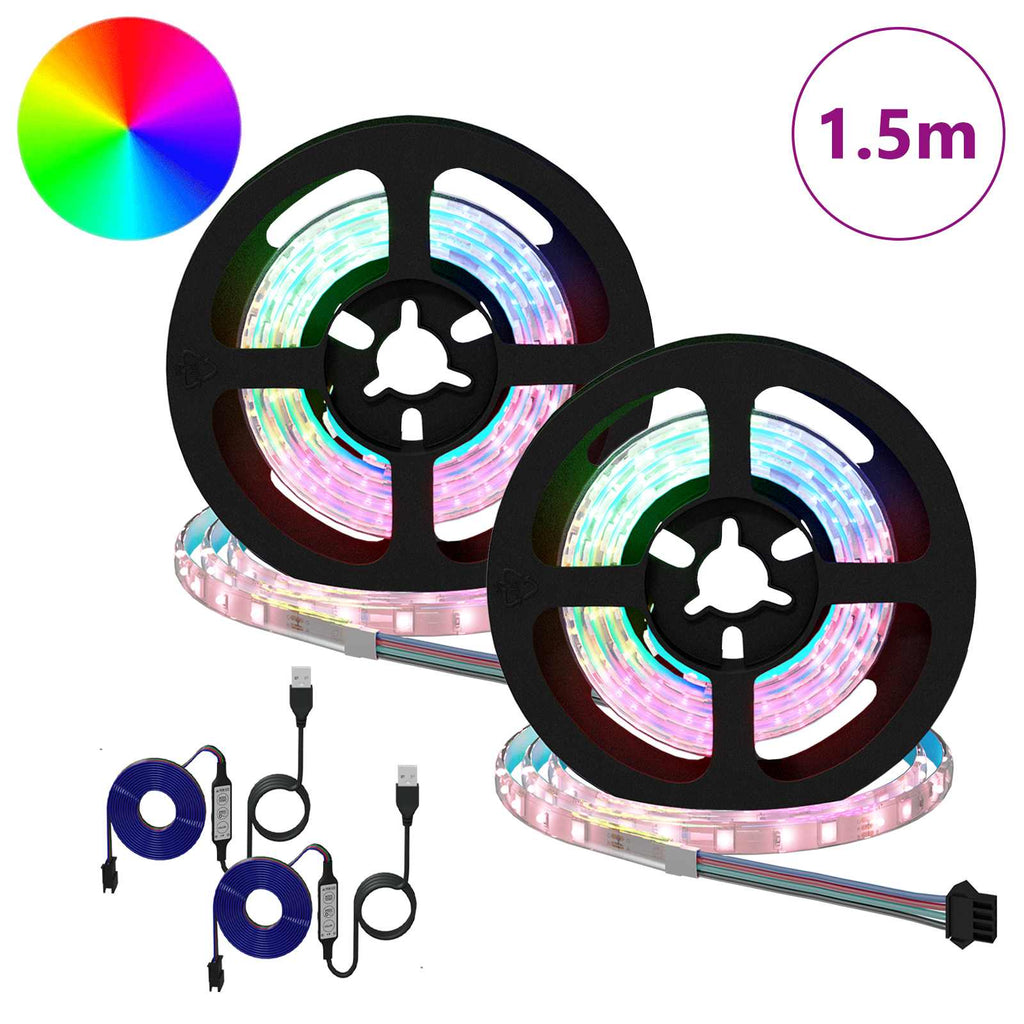 LED Strip 4 pcs Black and Transparent 75 x 0.8 x 0.3 cm