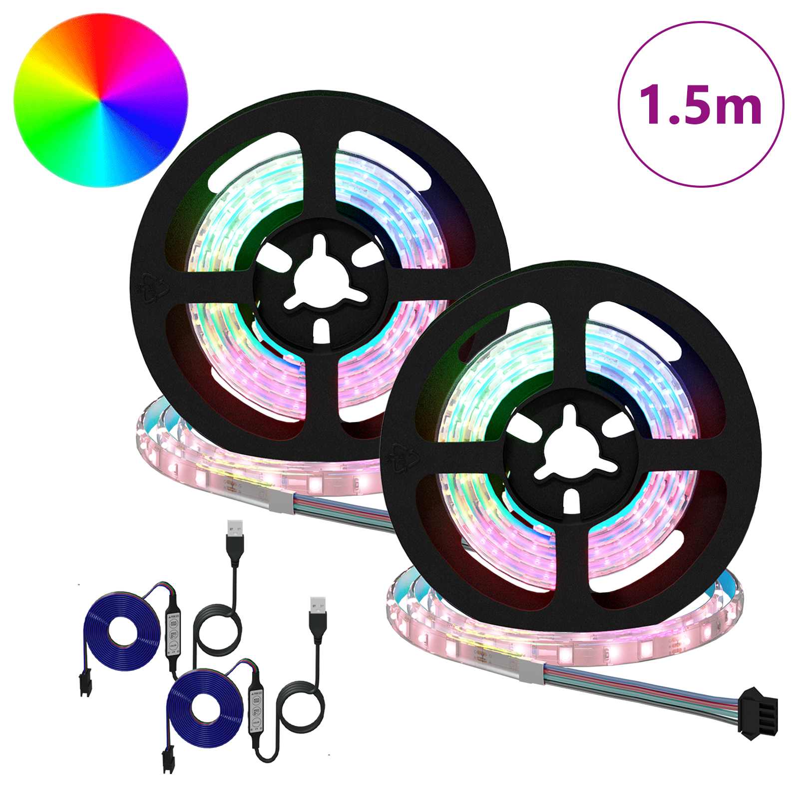 LED Strip 4 pcs Black and Transparent 75 x 0.8 x 0.3 cm