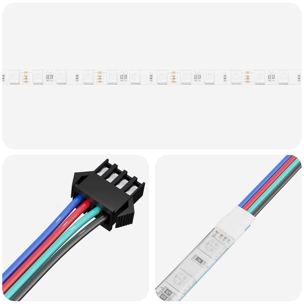 LED Strip 4 pcs Black and Transparent 90 x 0.8 x 0.3 cm
