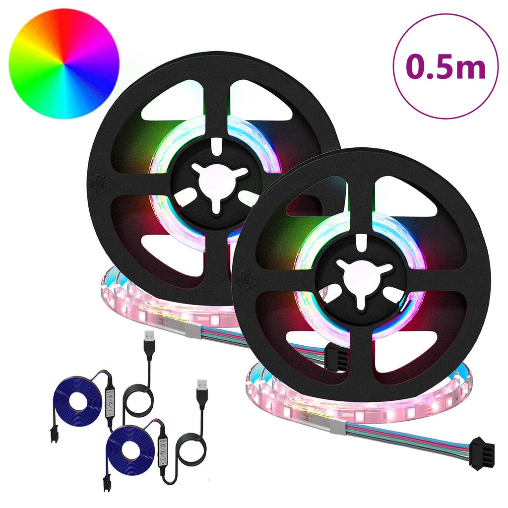 LED Strip 4 pcs Black and Transparent 25 x 0.8 x 0.3 cm